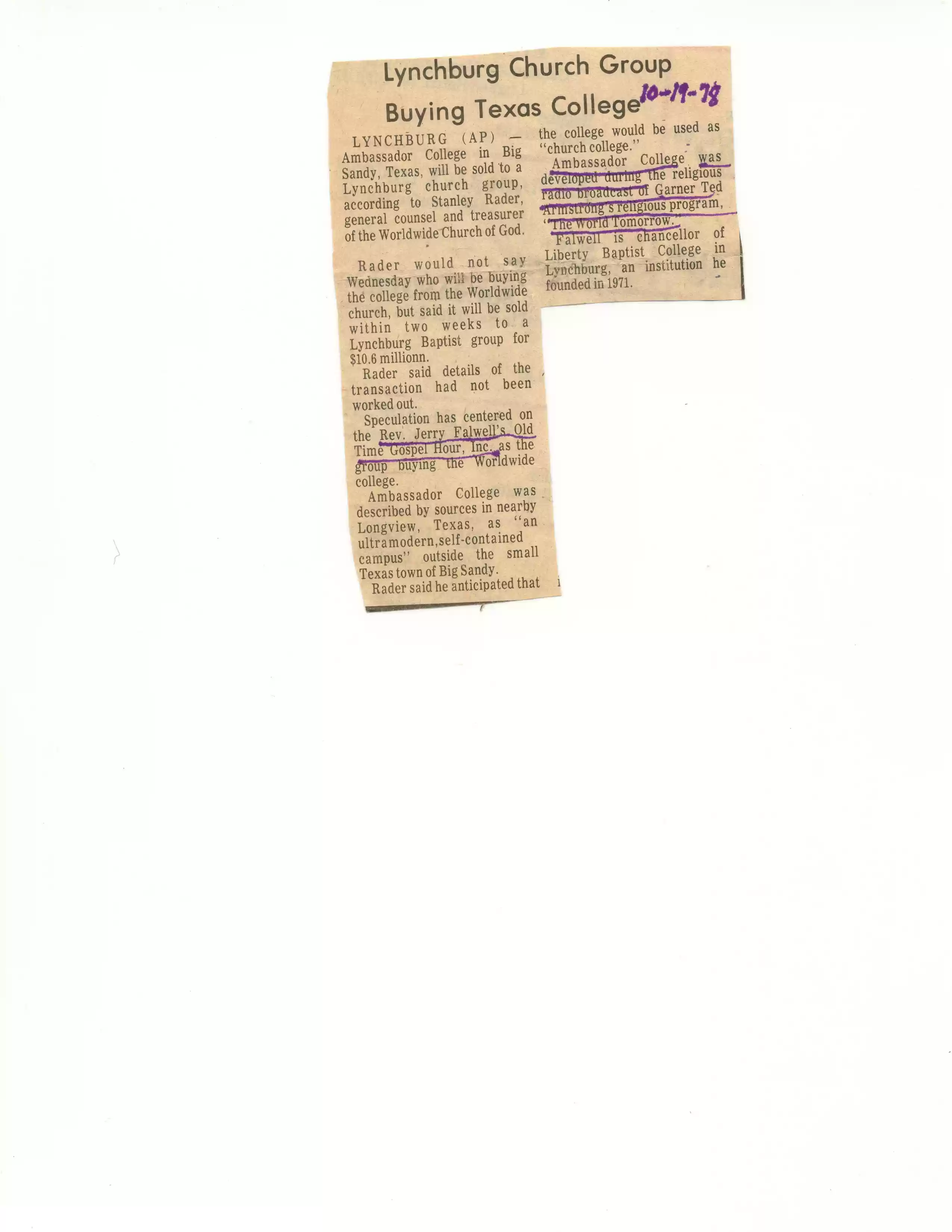 Winchester (VA) Evening Star 10-19-78
